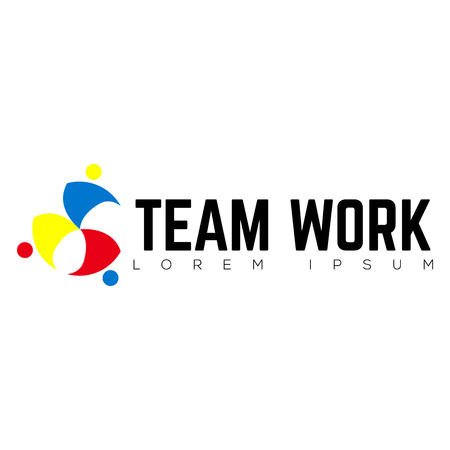 Isolated teamwork logo on a white background, Vector illustrationのイラスト素材