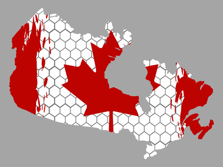 Isolated textured flag of canada, vector illustrationのイラスト素材