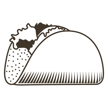 Isolated sketch of a mexican taco, Vector illustrationのイラスト素材