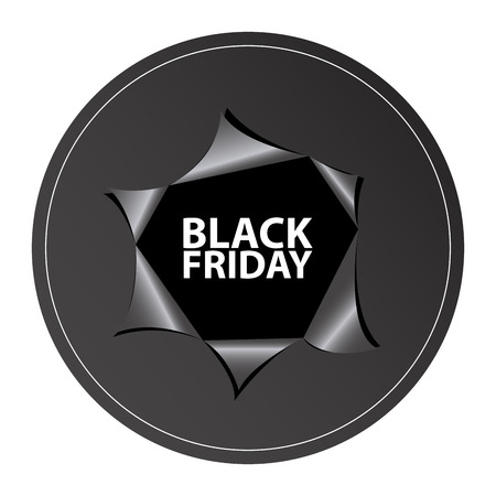 Isolated black friday label on a white background, vector illustrationのイラスト素材