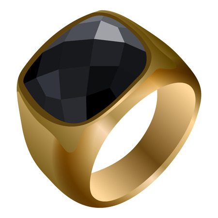 Isolated golden ring with a gemstone, Vector illustrationのイラスト素材