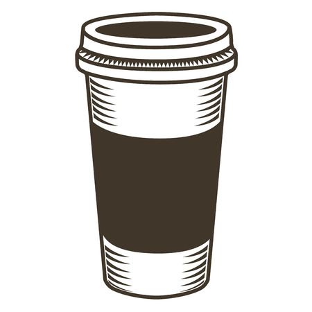 Isolated sketch of a coffee in a plastic cup, Vector illustrationのイラスト素材