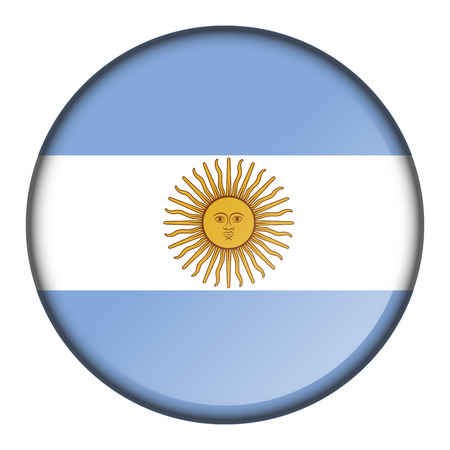 Isolated flag button of argentina on a white background, vector illustrationのイラスト素材