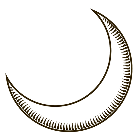 Outline of a moon, Icon, Vector illustrationのイラスト素材