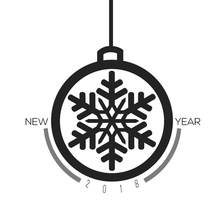 Happy new year poster with a christmas ball, Vector illustrationのイラスト素材