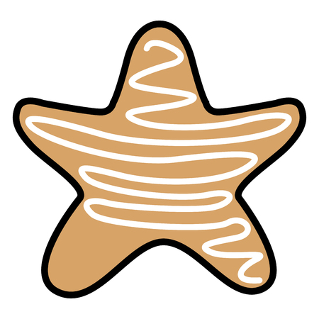 Christmas gingerbread flat icon design vector illustrationのイラスト素材