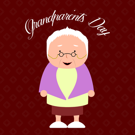 Colored textured grandparents day invitational card vector illustrationのイラスト素材