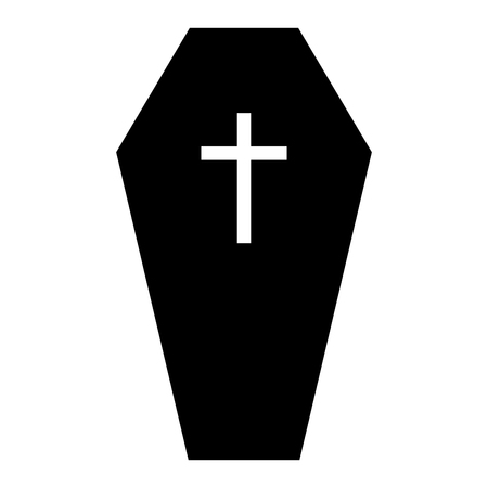 Coffin flat icon design vector illustrationのイラスト素材