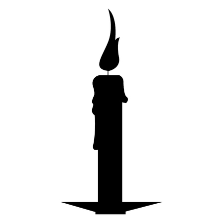 Candle silhouette flat icon design vector illustrationのイラスト素材