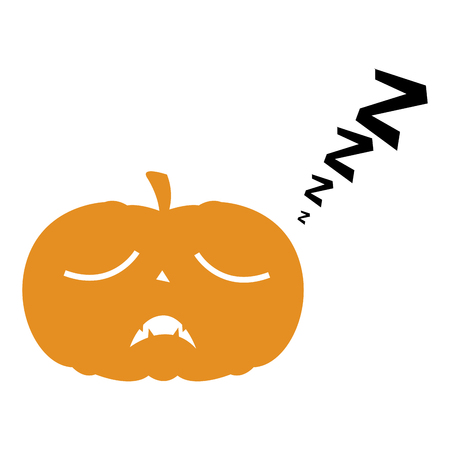 Halloween pumpkin flat icon design vector illustrationのイラスト素材