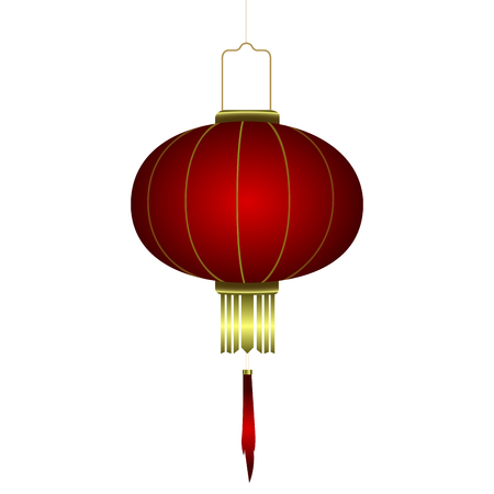 Chinese lantern icon on white background, vector illustration.のイラスト素材