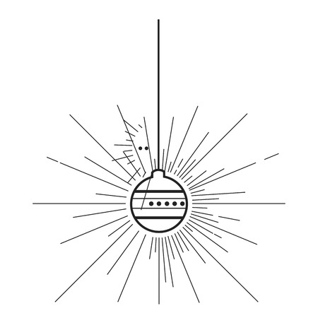 Christmas ball outline on a white background, vector illustrationのイラスト素材