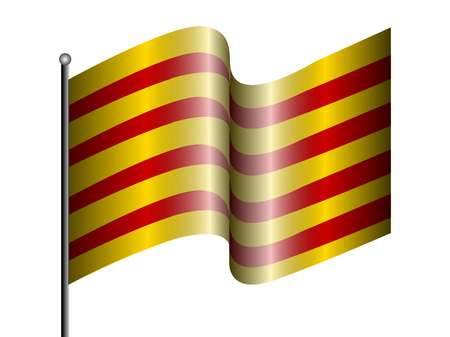 Flag of Catalonia on a white background, Vector illustrationのイラスト素材