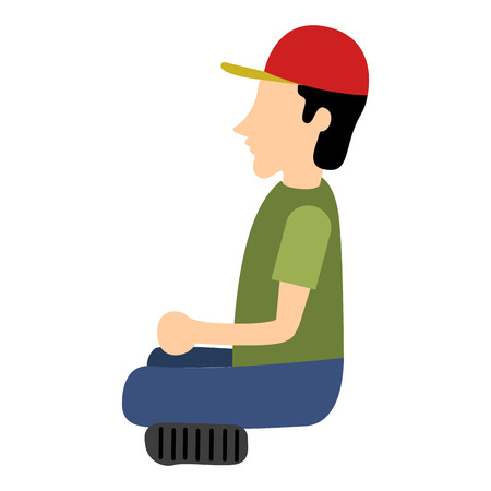 Isolated delivery boy icon on a white background, Vector illustrationのイラスト素材