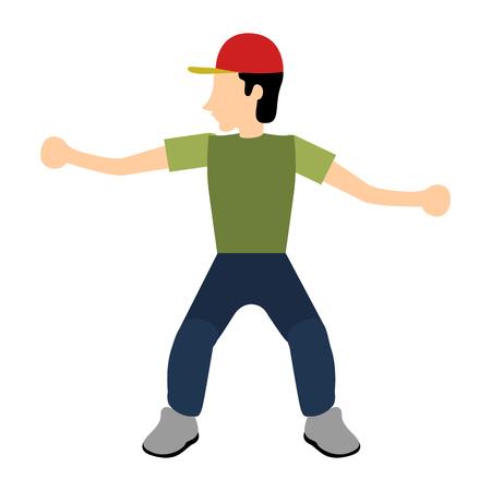 Isolated delivery boy icon on a white background, Vector illustrationのイラスト素材