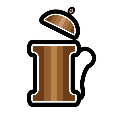 Old wooden beer mug iconのイラスト素材
