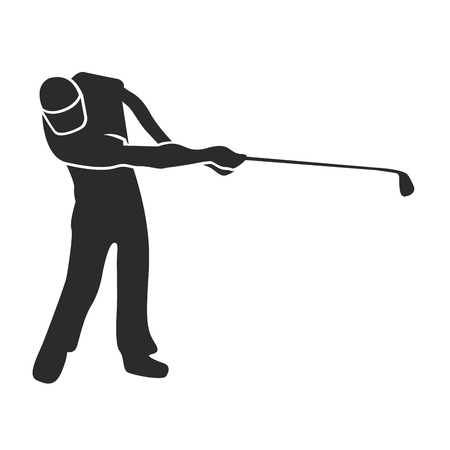 Golf player silhouetteのイラスト素材