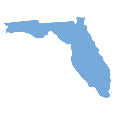 Florida State map blue map  illustration.のイラスト素材