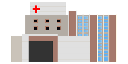 Front view of a hospitalのイラスト素材