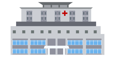 Front view of a hospitalのイラスト素材