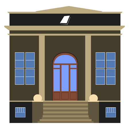 Front view of a library, Vector illustrationのイラスト素材