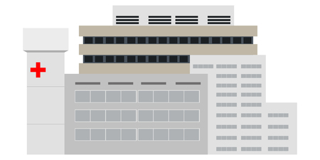 Front view of a hospital illustration.のイラスト素材