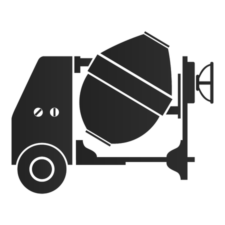 Concrete mixer silhouetteのイラスト素材