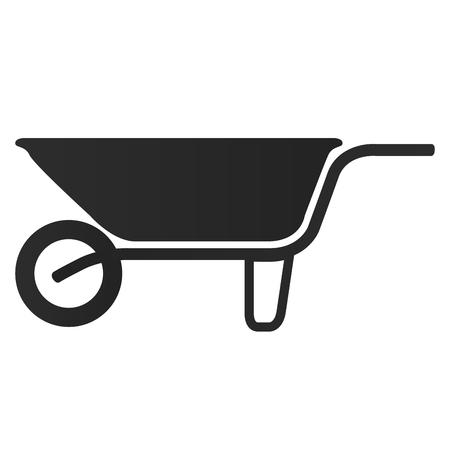 Isolated wheelbarrow silhouetteのイラスト素材