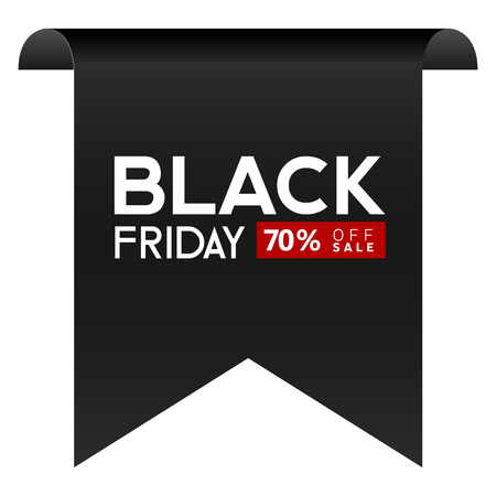 Black friday label on a white background, Vector illustrationのイラスト素材