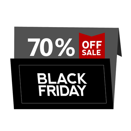 Black friday label on a white background, Vector illustrationのイラスト素材