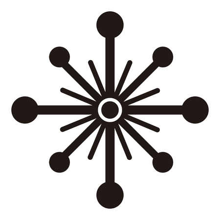 Isolated snowflake icon in black and white illustration.のイラスト素材