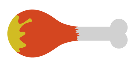 Fried chicken icon in colored illustration.のイラスト素材