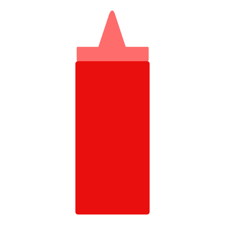 Ketchup bottle icon in colored illustration.のイラスト素材
