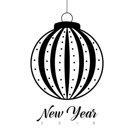 New year typography with bauble design illustration.のイラスト素材