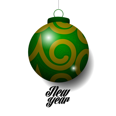 New year typography with bauble design illustration.のイラスト素材
