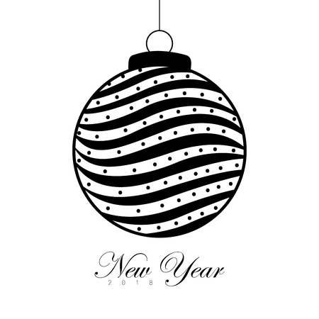 New year typography with bauble design illustration.のイラスト素材