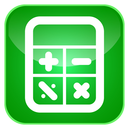 Calculator application icon in outlined illustration.のイラスト素材