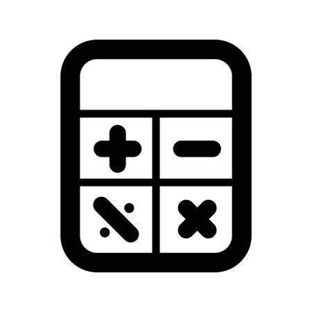 Isolated calculator icon in black and white illustration.のイラスト素材