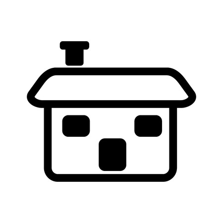 Isolated house icon outline illustration.のイラスト素材