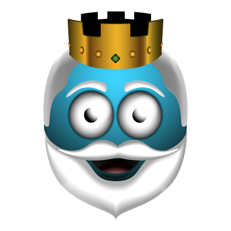 Happy wise man emoji illustration.のイラスト素材