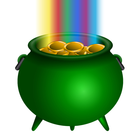 Patrick day money pot on a white background, Vector illustrationのイラスト素材