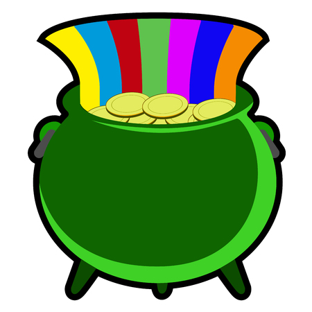 Patrick day money pot illustration.のイラスト素材