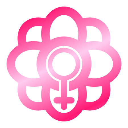 Flower icon with female gender symbolのイラスト素材