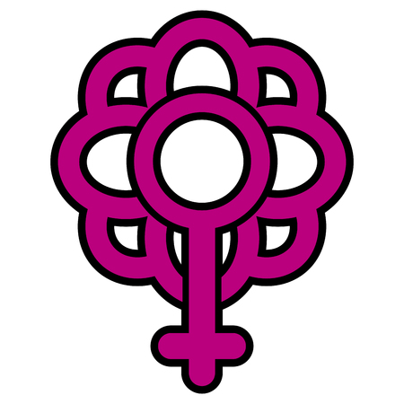 Flower icon with female gender symbolのイラスト素材