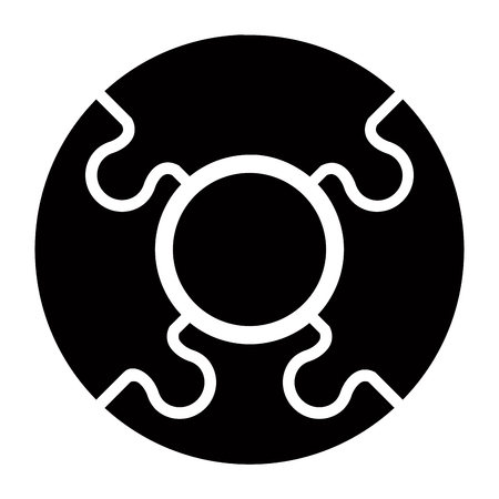 Jigsaw puzzle pieces. Teamwork concept image. Vector illustration designのイラスト素材