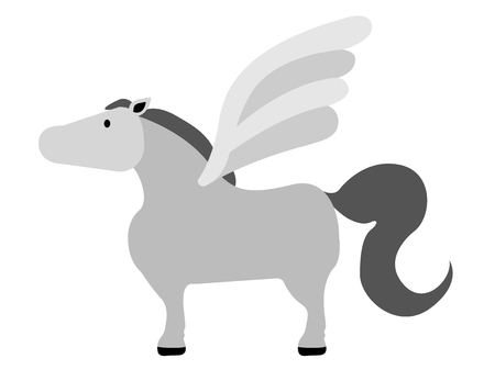 Cute pegasus iconのイラスト素材