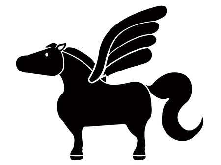 Cute pegasus icon Vector illustration.のイラスト素材