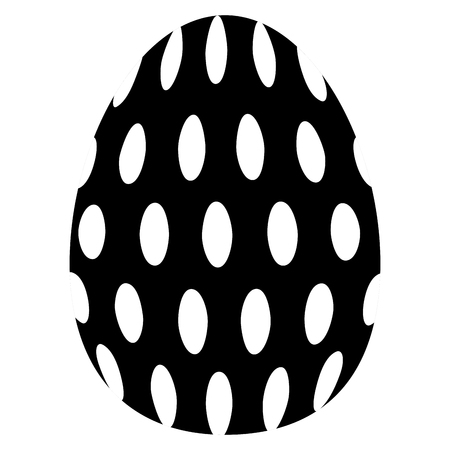 Illustration of black dotted easter egg.のイラスト素材