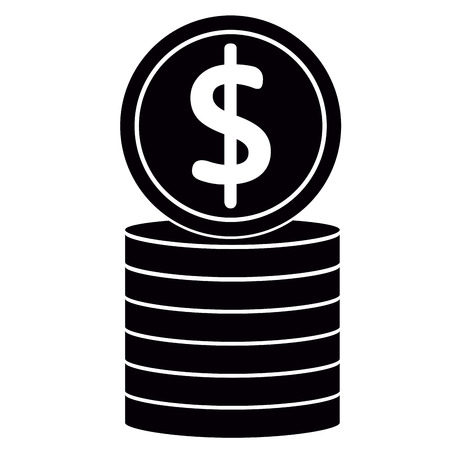 Pile of coins icon isolated on plain background.のイラスト素材