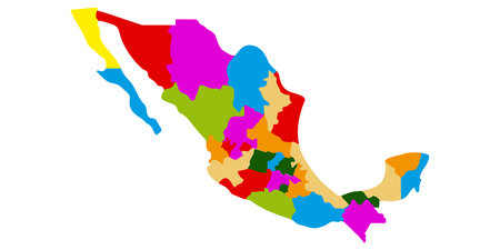 Political map of Mexicoのイラスト素材